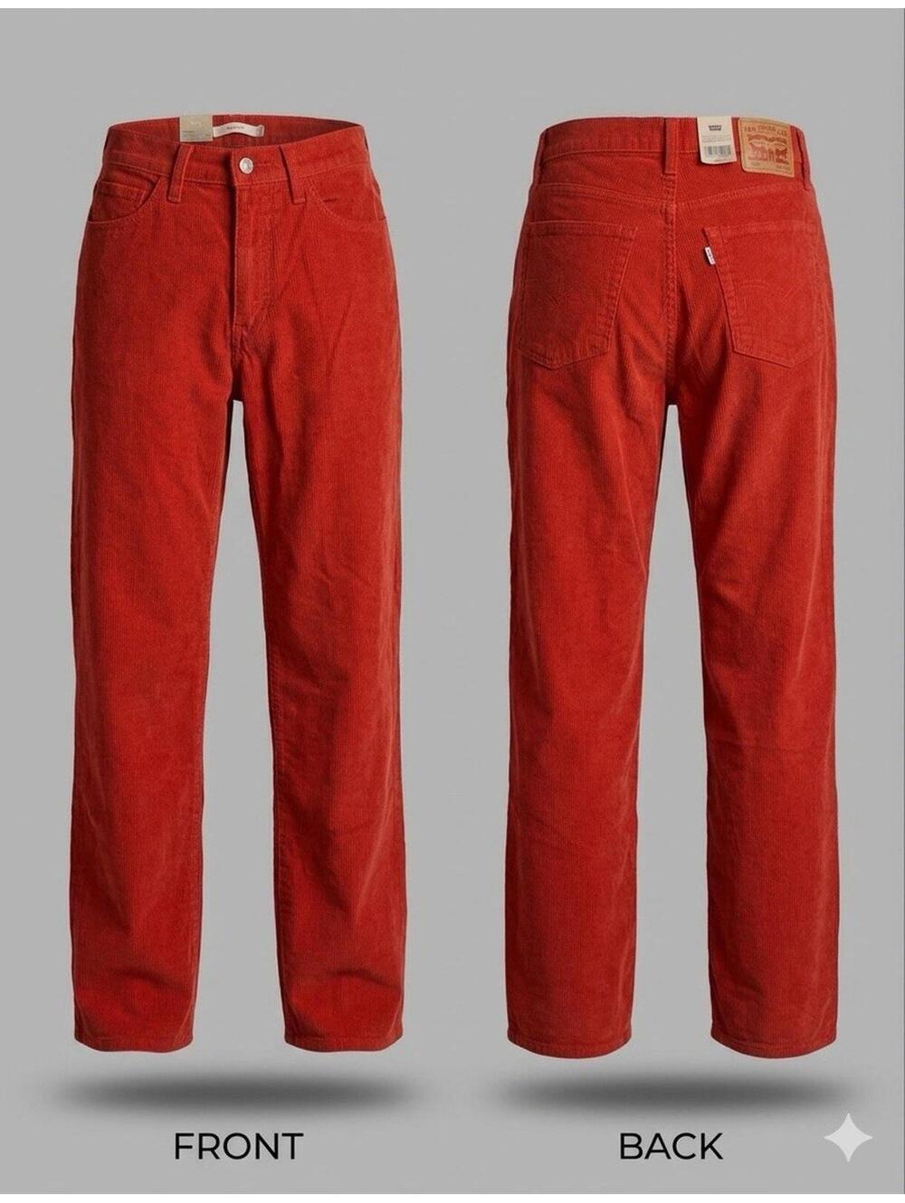 ❤️ Levi’s Red Corduroy Baggy Wide Leg Pants 27x31 8867-1 ❤️